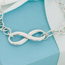 18" Tiffany & Co Infinity Pendant Necklace Large Heavy Oval Links in Silver-8