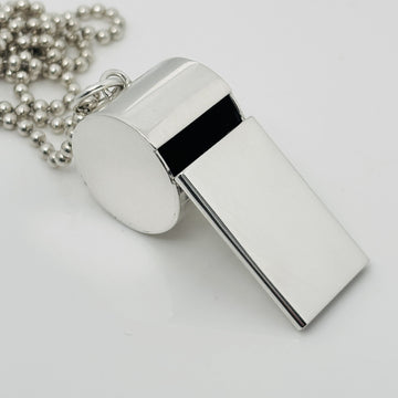 Tiffany & Co Coach Sport Whistle on 34" Bead Dog Chain in Sterling Silver