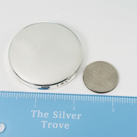 Tiffany & Co 1837 Compact Round Purse Mirror in Silver