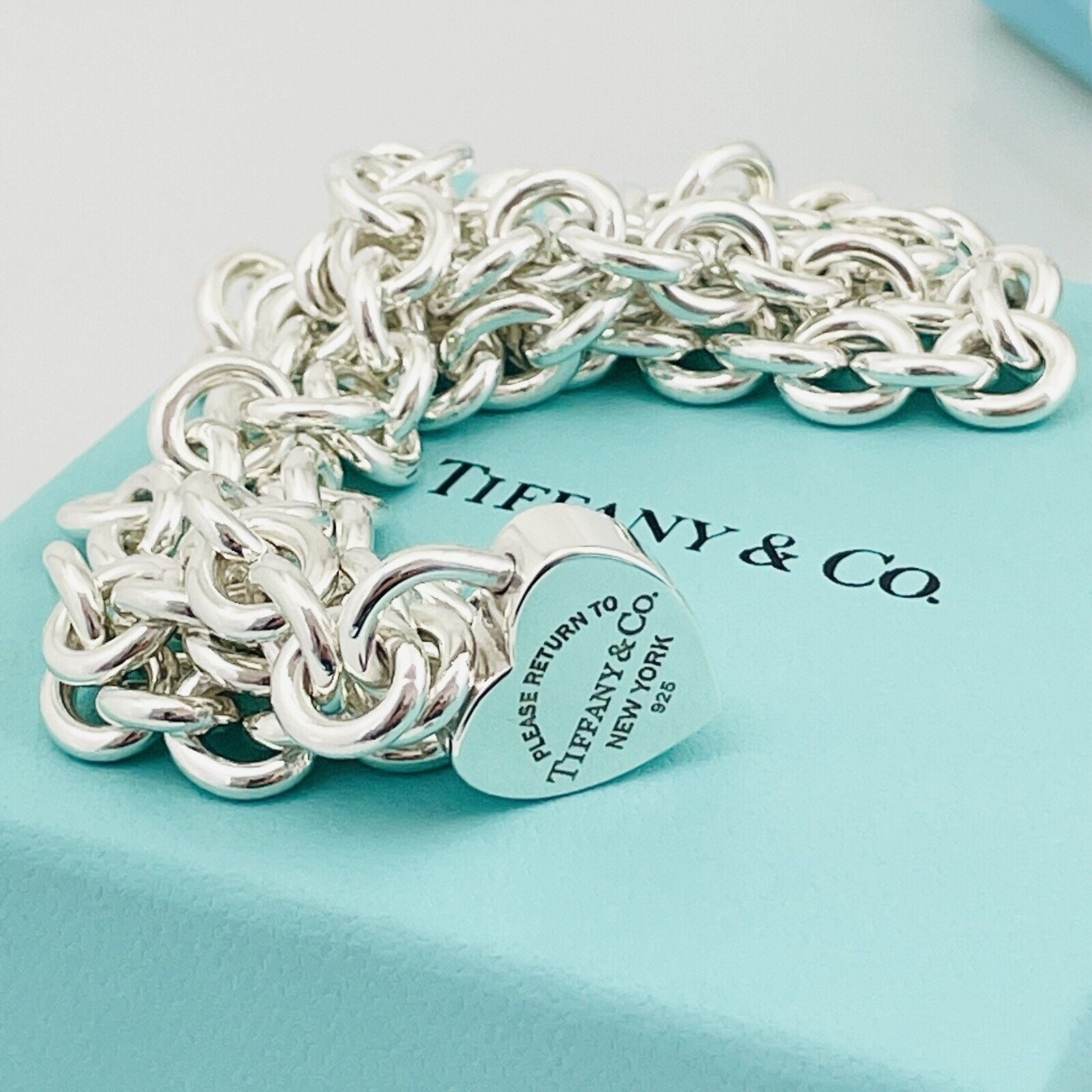 Return to Tiffany & Co Heart Padlock Lock Pendant Necklace in Sterling Silver