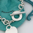 8.25" Tiffany & Co Heart Tag Toggle Blank Charm Bracelet in Sterling Silver-4