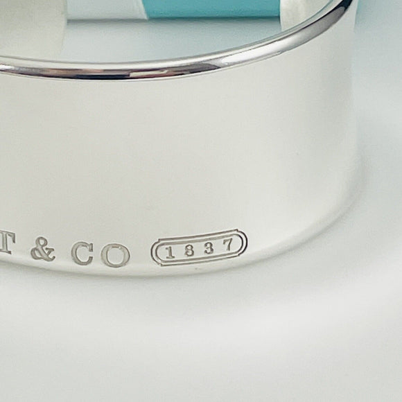 Medium 6.5" Tiffany & Co 1837 Extra Wide Cuff Bracelet in Sterling Silver