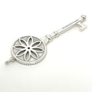 Tiffany T Daisy Flower Diamond Key Pendant in Sterling Silver Size Large 2.4"-4