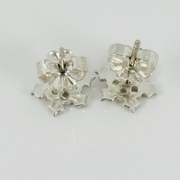 RARE Tiffany Mini Snowflake Stud Earrings in Sterling Silver Holiday Snow