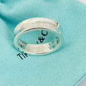 Size 7 Tiffany 1837 Ring in Sterling Silver Concave Band with Blue Pouch - 3