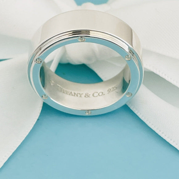 Size 9.5 Tiffany Metropolis Ring Mens Unisex in Sterling Silver