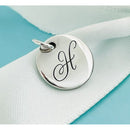 Tiffany Silver Letter H Alphabet Initial Round Circle Notes Charm Pendant-1