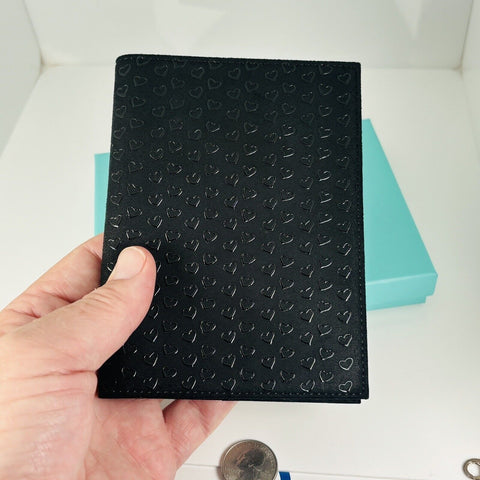 Tiffany & Co Open Hearts Bifold Wallet in Black Leather by Elsa Peretti - 0