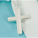 16" Tiffany Small Cross Necklace Concave in Sterling Silver - 1