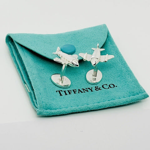 Tiffany Airplane Plane Pilot Cufflinks in Sterling Silver - 0