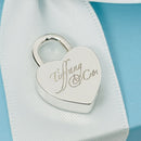 Tiffany & Co Script Notes Heart Charm Padlock Lock or Pendant in Sterling Silver-3