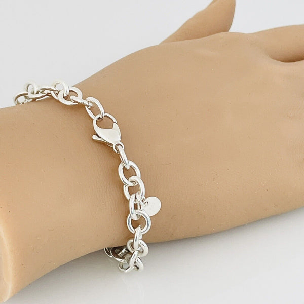 8” Tiffany & Co Round Link Bracelet Rolo in Sterling Silver - 1