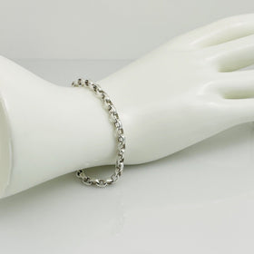 7" Tiffany & Co Sterling Silver Large Oval Rolo Round Link Chain Bracelet - 0