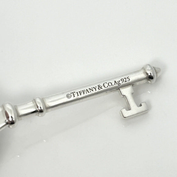 Tiffany T Daisy Flower Diamond Key Pendant in Sterling Silver Size Large 2.4"