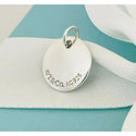 Tiffany Silver Letter W Alphabet Initial Round Circle Notes Charm Pendant - 3