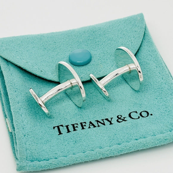 Please Return to Tiffany Oval Cufflinks in Sterling Silver