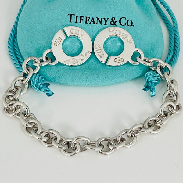 9.5" Tiffany 1837 Interlocking Circle Clasp Toggle Bracelet Men Unisex Plus Size - 2