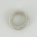Size 7 Tiffany & Co Somerset Dome Sterling Silver Ring Mesh Weave Flexible Unisex-5