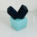 Vintage Tiffany Small Black and Royal Blue Suede Empty Ring Box With Blue Box - 4