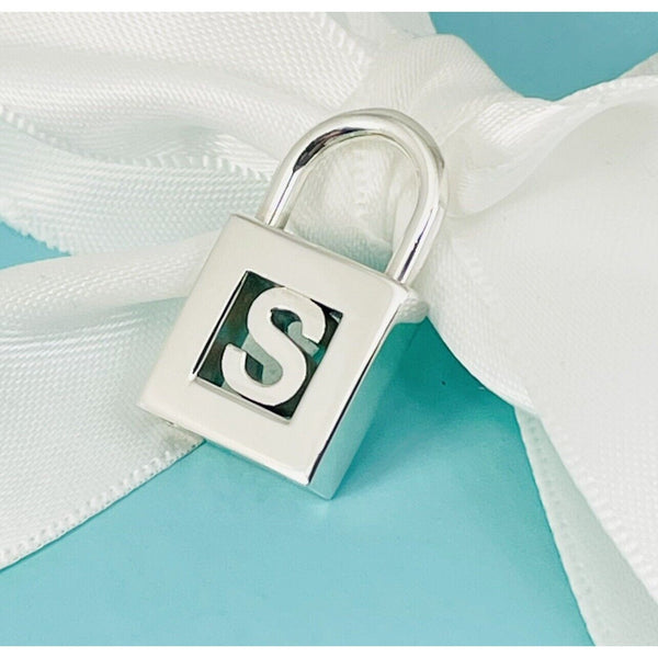 Tiffany & Co Sterling Silver Letter "S" Alphabet Initial Padlock Charm Pendant - 1