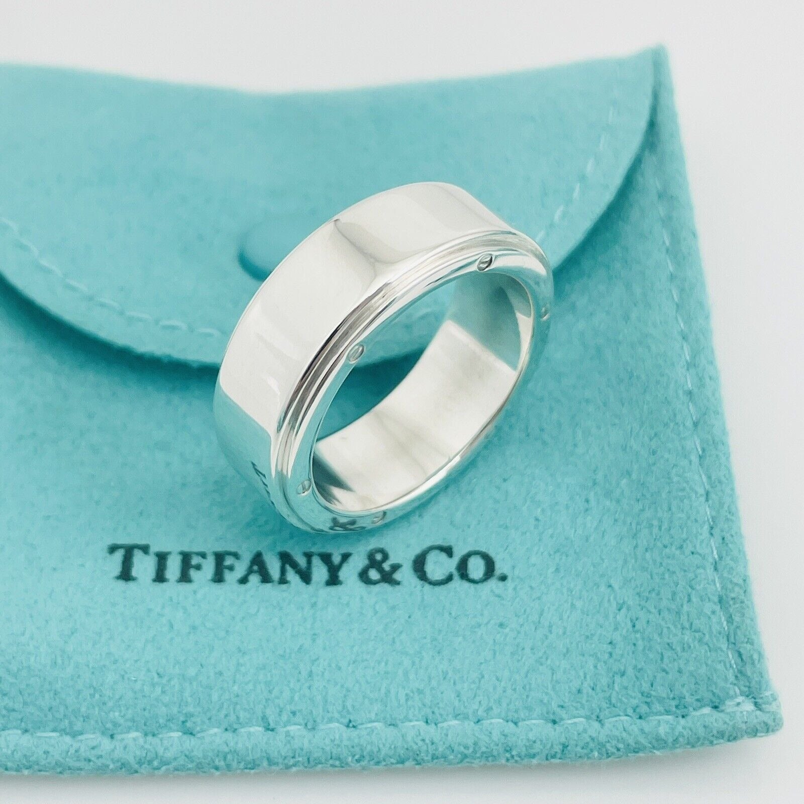 Size 10 Tiffany Metropolis Ring Mens Unisex in Sterling Silver