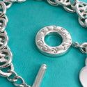 8.5" Tiffany & Co Blank Heart Tag Toggle Charm Bracelet GENUINE in Silver - 3