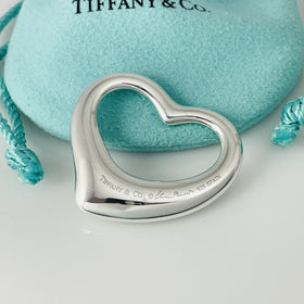 Tiffany Open Heart Pendant XL Extra Large 1.4" 35mm Jumbo by Elsa Peretti - 0