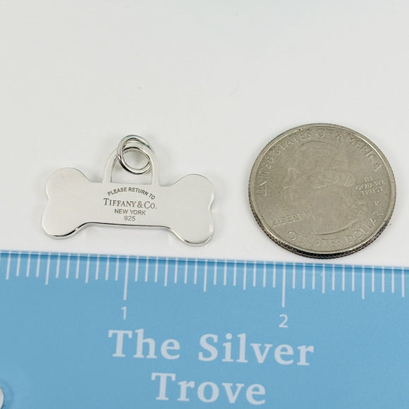 Return to Tiffany Dog Bone Pet ID Charm or Pendant Small in Silver Engravable