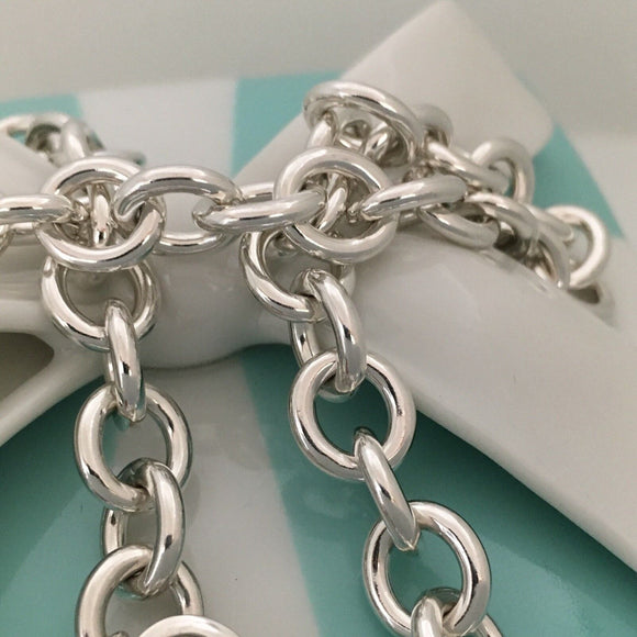 18" Tiffany & Co Heart Tag Toggle Necklace Engravable Blank Heart AUTHENTIC