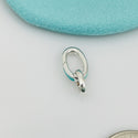 Tiffany Oval Clasping Link Blue Enamel Charm or Bracelet Necklace Extender - 3