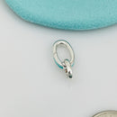 Tiffany Oval Clasping Link Blue Enamel Charm or Bracelet Necklace Extender-3