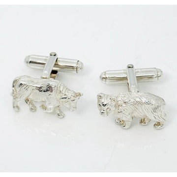 Tiffany Bull Bear Stock Market Finance Cufflinks in Sterling Silver Day Trader