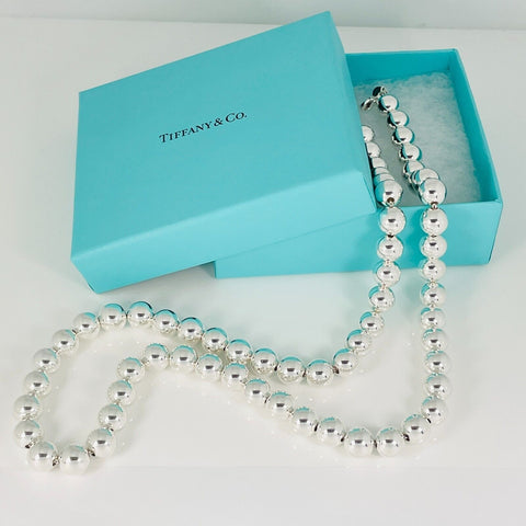24.5” Tiffany & Co Sterling Silver HardWear 10mm Bead Necklace