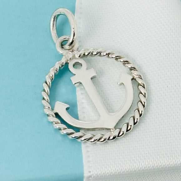 Tiffany & Co Anchor Charm or Pendant in Sterling Silver Twist Boat Sailing
