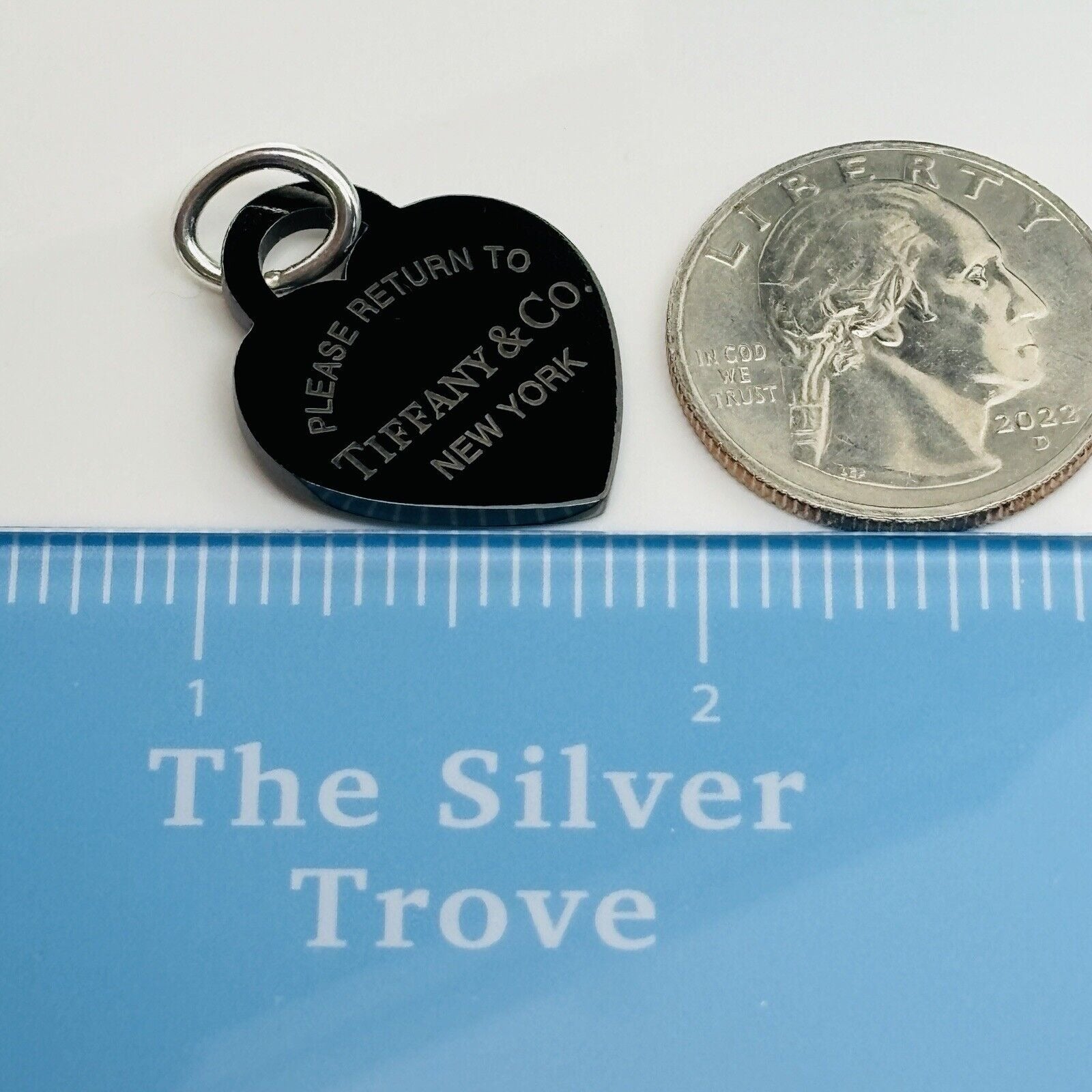 Return to Tiffany Heart Tag Pendant or Charm in Black Titanium