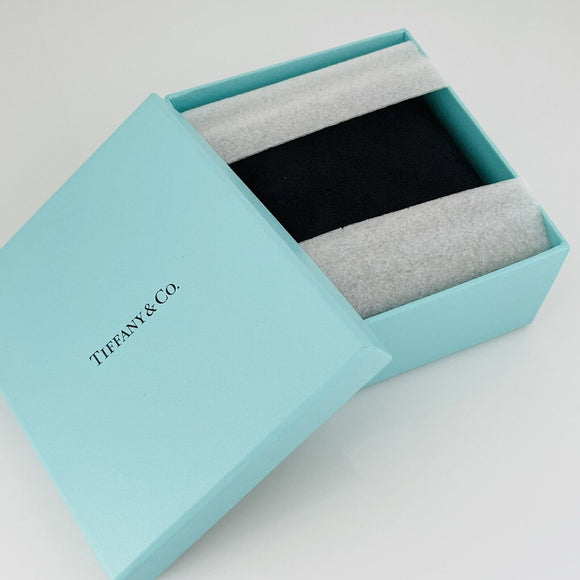 Tiffany Large Necklace Storage Gift Presentation Black Suede Box and Blue Box