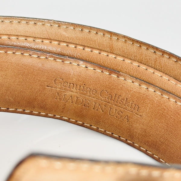 Tiffany Brown Leather Calfskin Mens Belt Size 46 - 5
