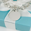 Large 8.5” Tiffany Round Circle Tag Charm Bracelet Engravable Blank-5