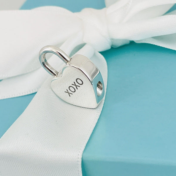 Tiffany & Co XOXO Hugs and Kisses Heart Padlock Charm Pendant in Sterling Silver - 3