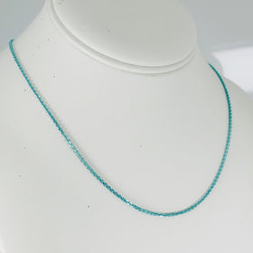 18" Tiffany & Co Sparkler Blue Coated Silver Enamel Chain Necklace 1.7mm Links