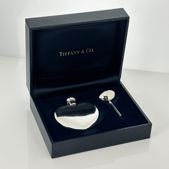 Vintage TIFFANY & Co. Sterling Silver Heart Perfume Flacon Bottle Funnel & Box