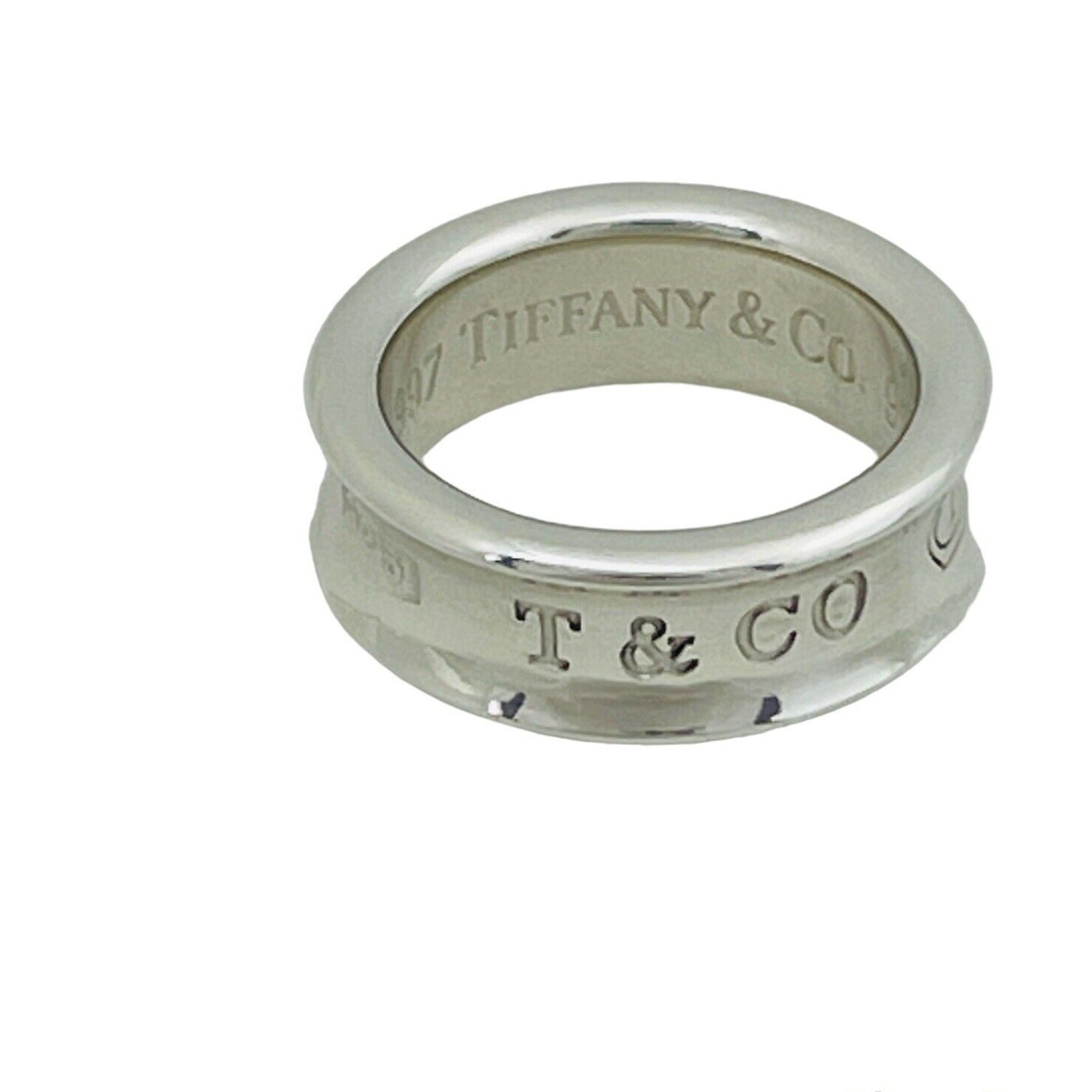 Size 5 Tiffany & Co 1837 Ring Concave Unisex in Sterling Silver AUTHENTIC