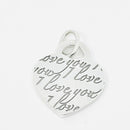 Tiffany & Co I LOVE YOU Notes Heart Script Charm or Pendant in 925 Silver-1