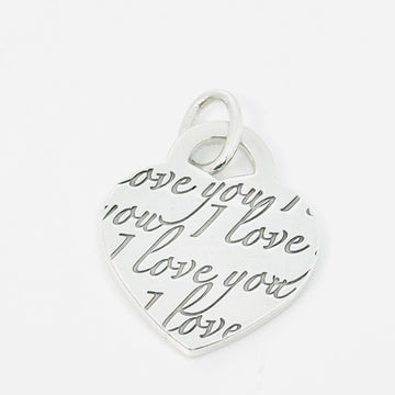 Tiffany & Co I LOVE YOU Notes Heart Script Charm or Pendant in 925 Silver