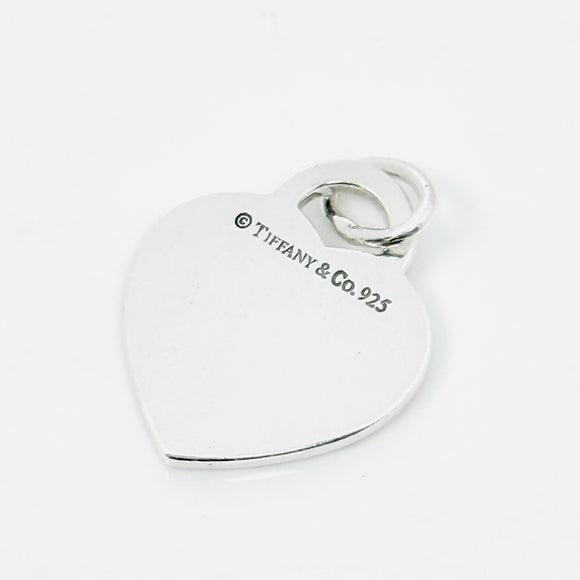 Tiffany & Co I LOVE YOU Notes Heart Script Charm or Pendant in 925 Silver
