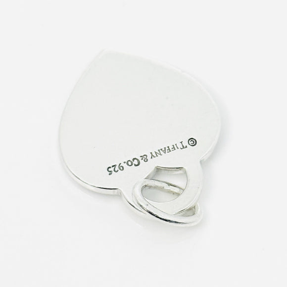 Tiffany & Co I LOVE YOU Notes Heart Script Charm or Pendant in 925 Silver