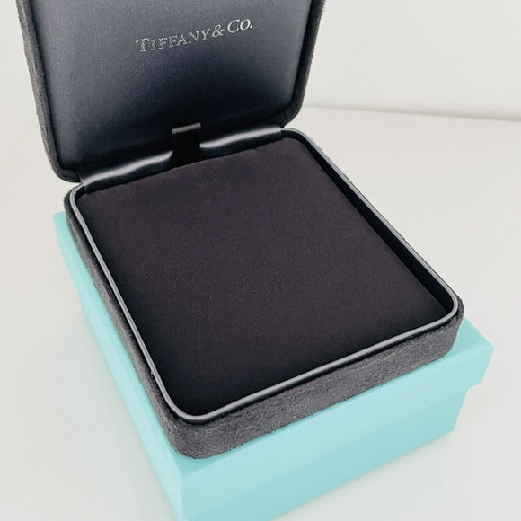 Tiffany Large Necklace Storage Gift Presentation Black Suede Box and Blue Box
