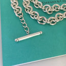 20” Large Tiffany & Co Sterling Silver Blank Heart Tag Toggle Necklace Plus Size-7