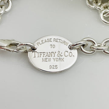 18" Please Return To Tiffany Oval Tag Choker Pendant Necklace in Sterling Silver - 0
