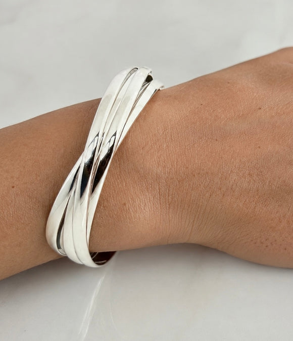 7.5" Tiffany & Co. 5 Five Band Melody Bangle Bracelet Interlocking by Paloma Picasso